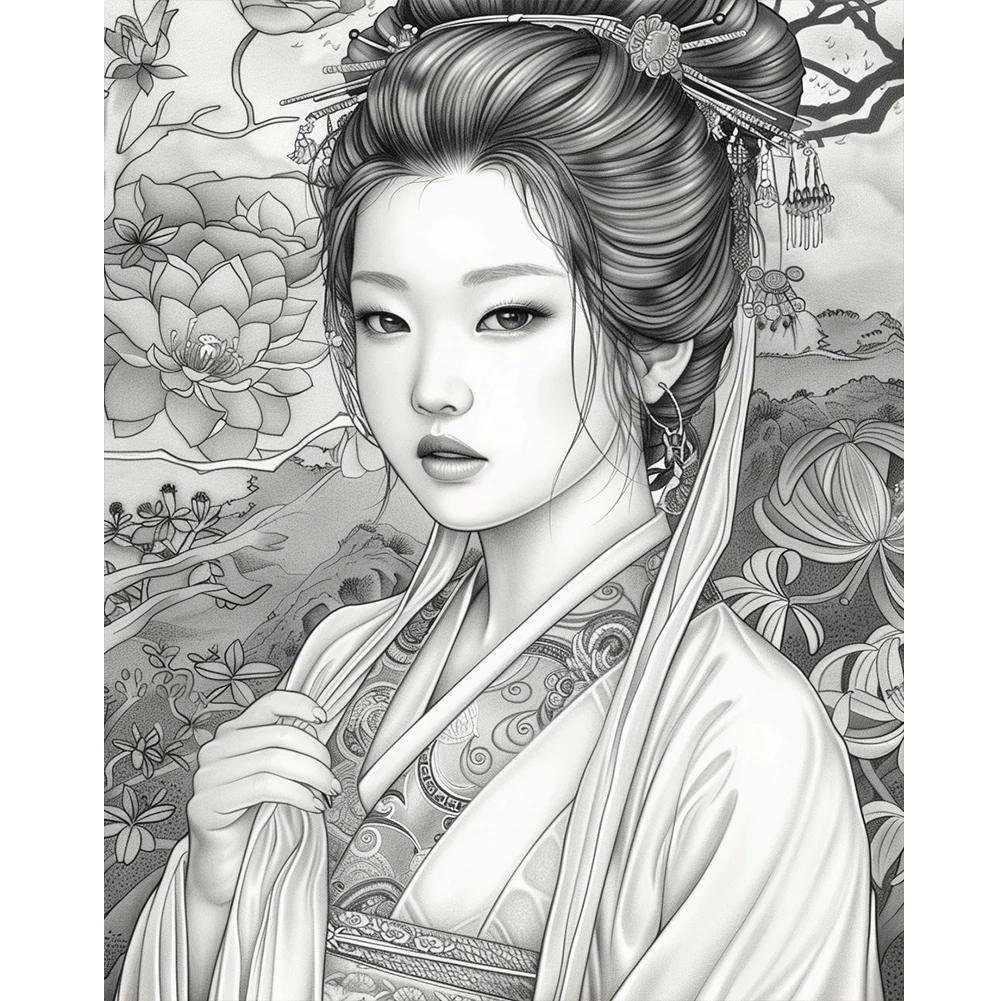 Beauté 5D bricolage perceuse complète Kit de peinture diamant rond pour la décoration murale de la maison 40x50 cm