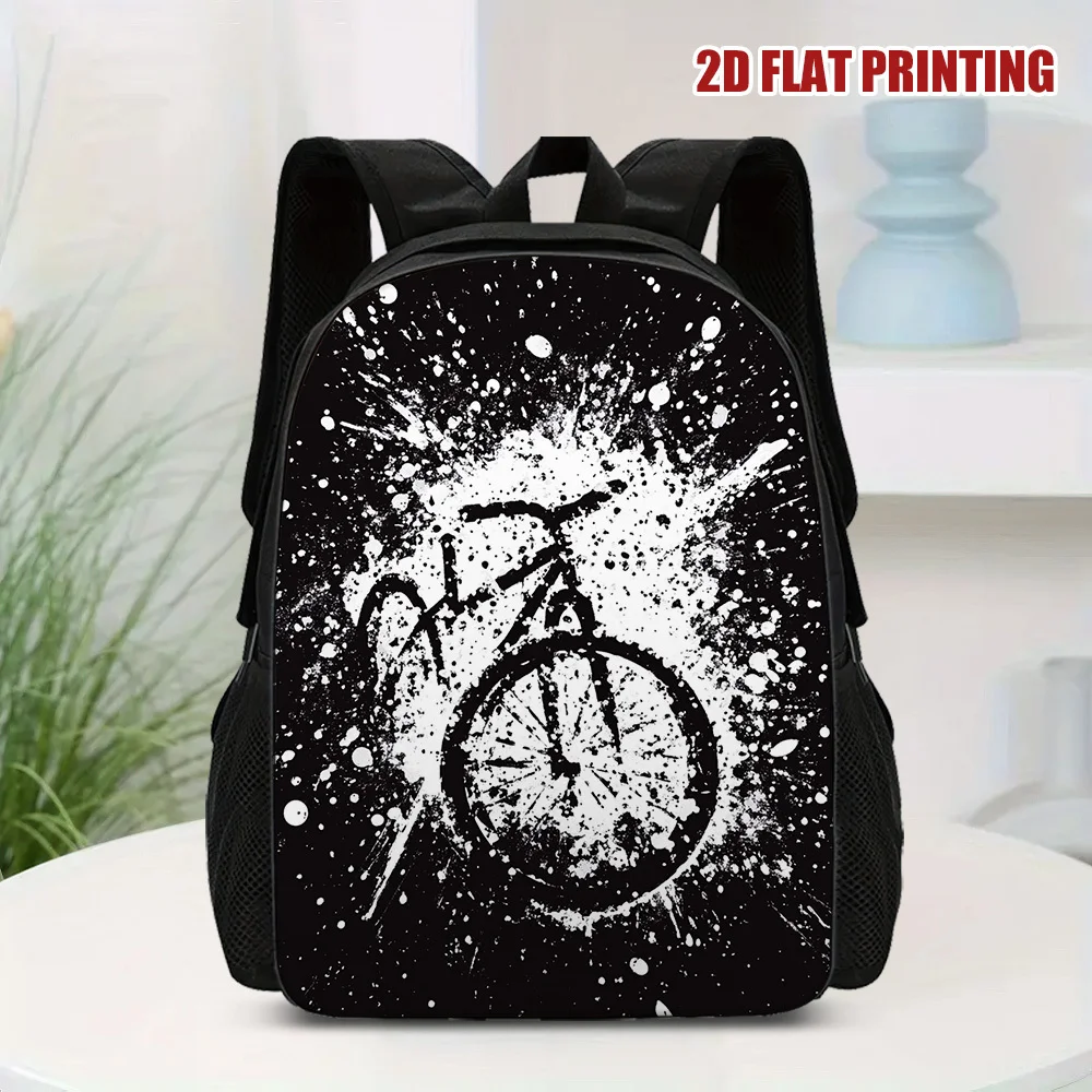 

2D-принт, рюкзак с принтом в виде брызг чернил от велосипеда, разработанный для комфорта, с большим количеством мест для хранения, идеально подходит для работы и отдыха.