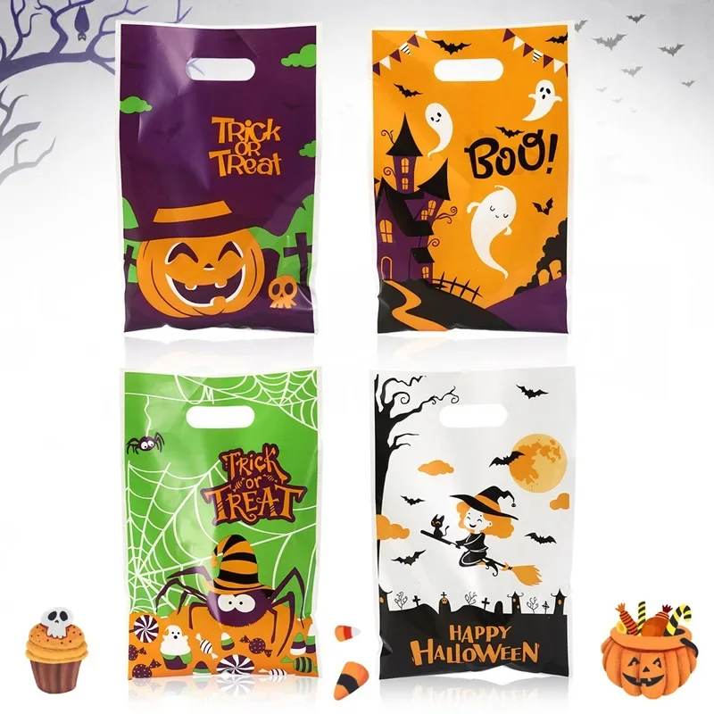 10/20/50pcs Scary Pumpkin Ghost Witch Halloween Candy Gift Bags Trick or Treat Bags for Halloween Party Decorations Supplies