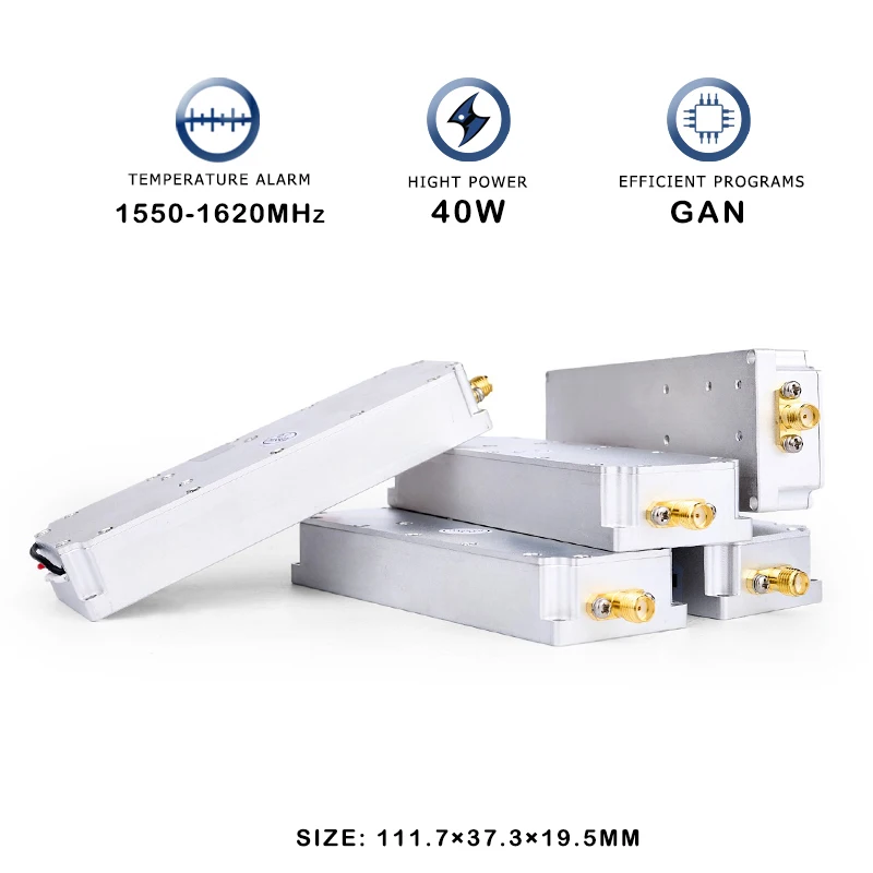 40W 1550-1620MHz Anti UAV Drone FPV Tech GAN RF Système Broucroisement Dispositif C-UAS Solution Amplificateur De Puissance Autel Mavic 3 Compteur