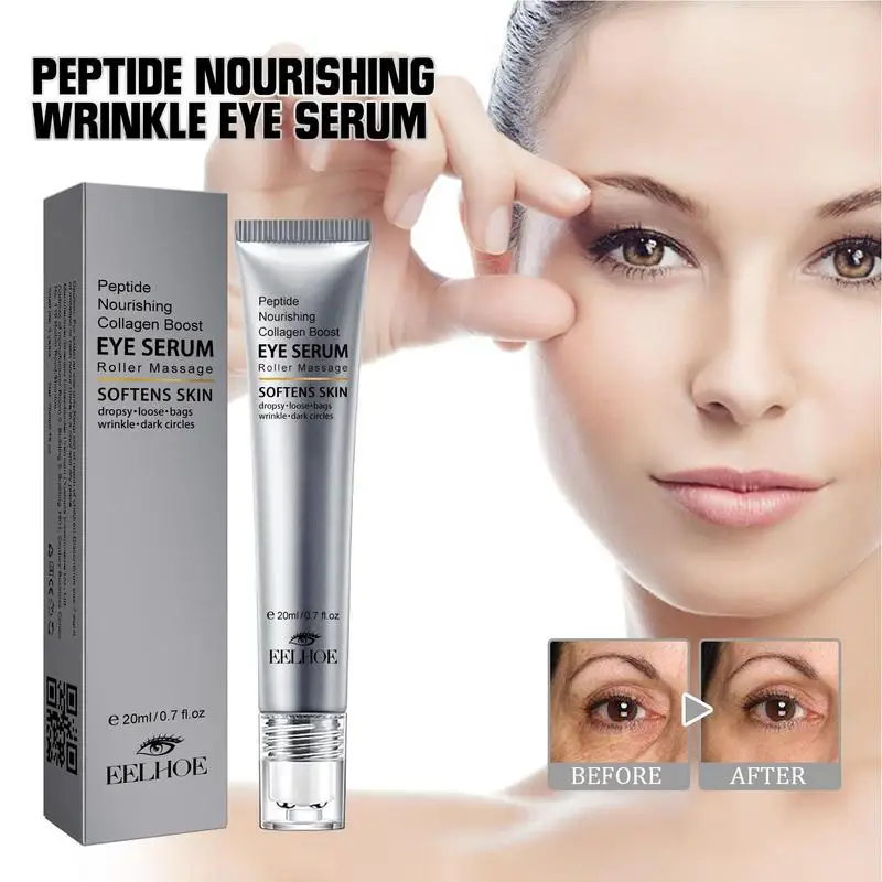 Massage Rolling Eye Cream Serum Moisturizing Firm Eyes Skin Anti Dark Circle Eye Bags Wrinkle Cream Eye Care 30g