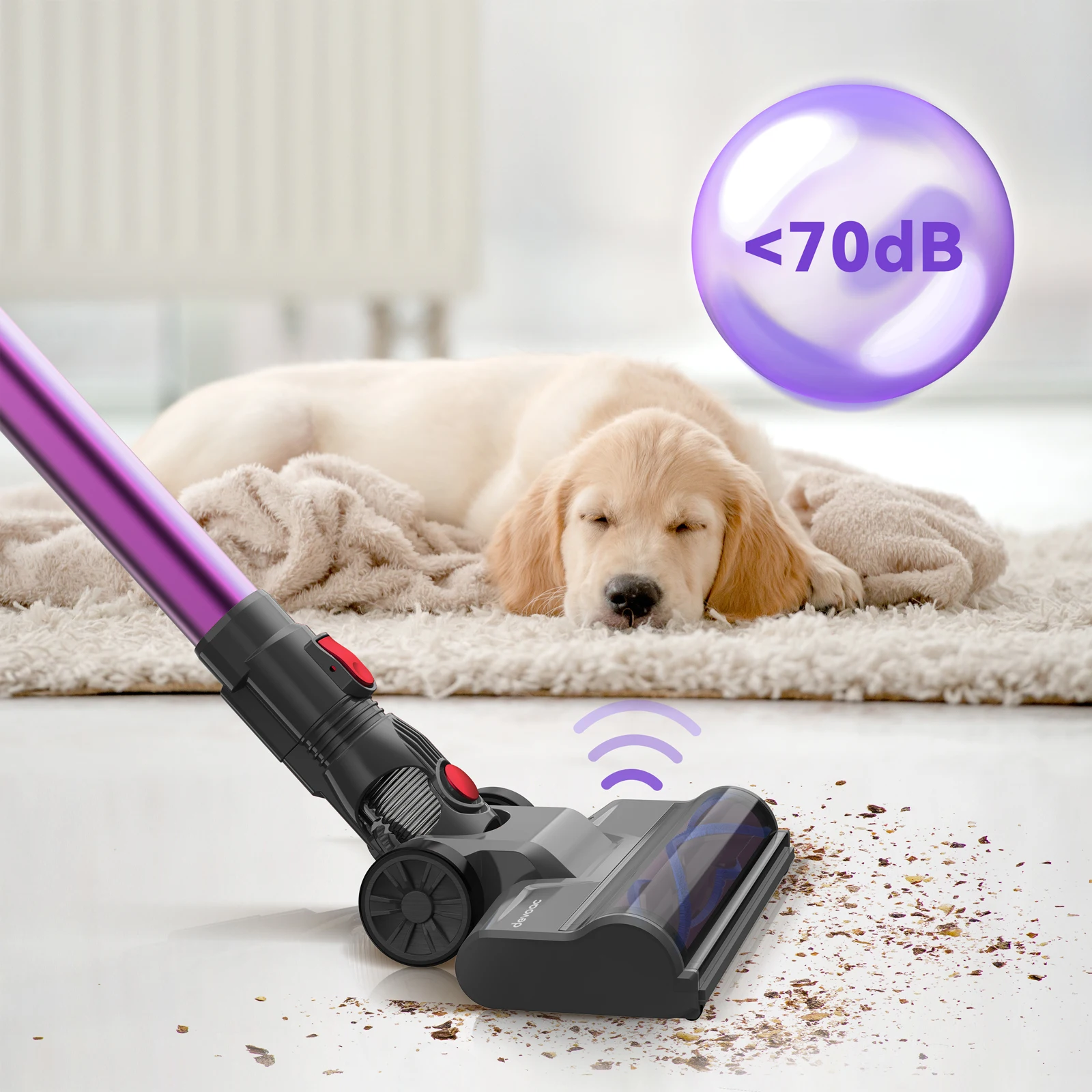 مكنسة كهربائية لاسلكية N300، مكنسة كهربائية 6 في 1 خفيفة الوزن للغاية، بطارية 2200 مللي أمبير في الساعة حتى 40 دقيقة وقت تشغيل (محايد)