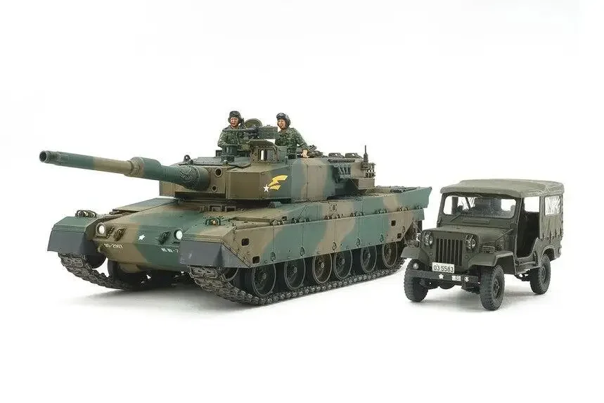 Tamiya 25186 Kit modello in scala 1/35 JGSDF Tipo 90 MBT Carro armato con modello di camion leggero tipo 73