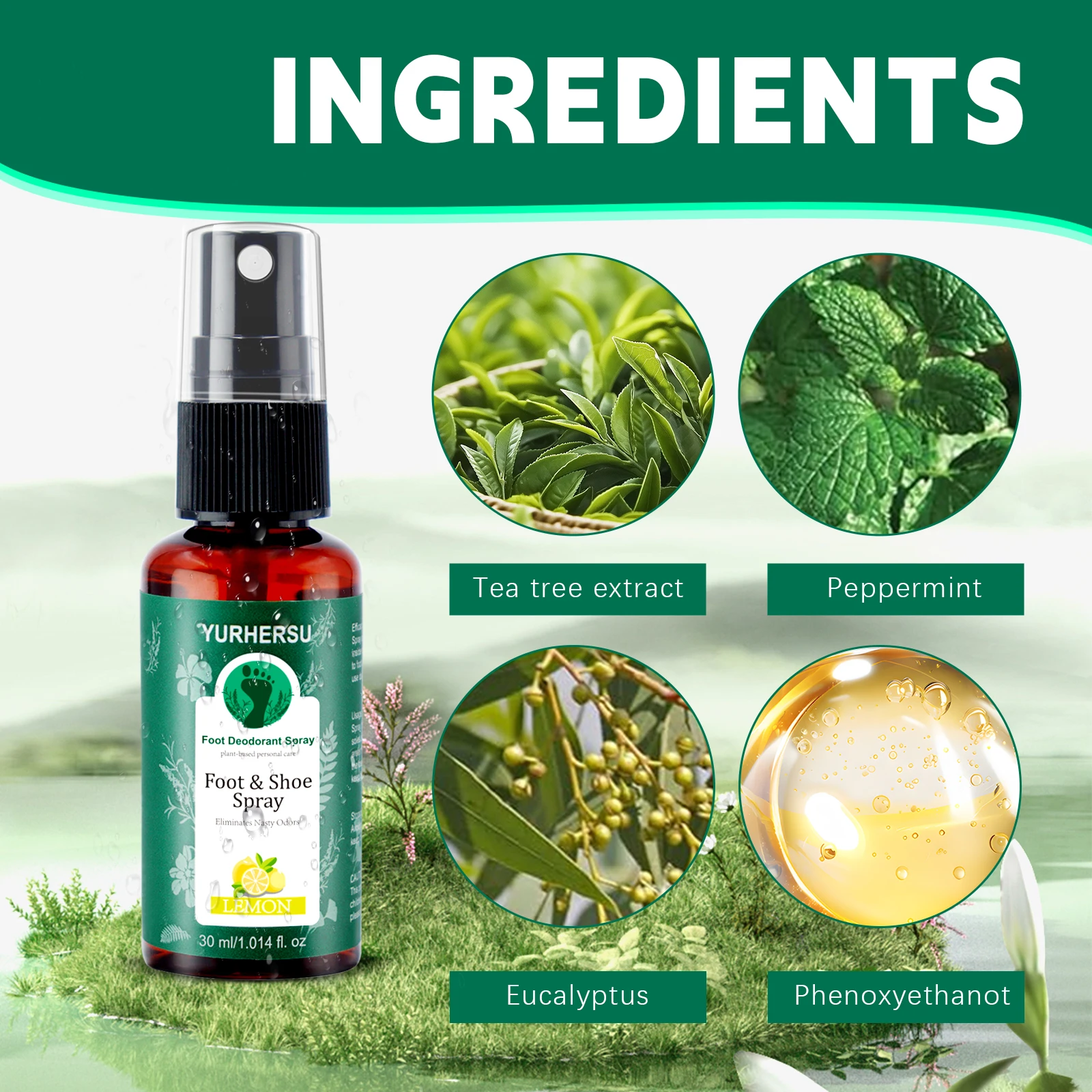 Lemon Fresh Foot Deodorant Spray For Odour Control And Dry Feet_voghion.com