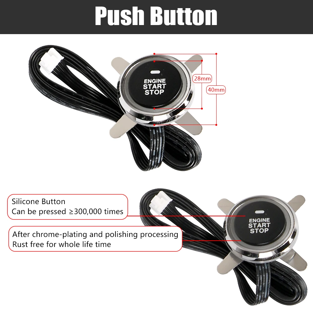 Remote Start Kit One-button Start Push Systems Universal Smartphone Control Car Start Stop Keyless Entry System