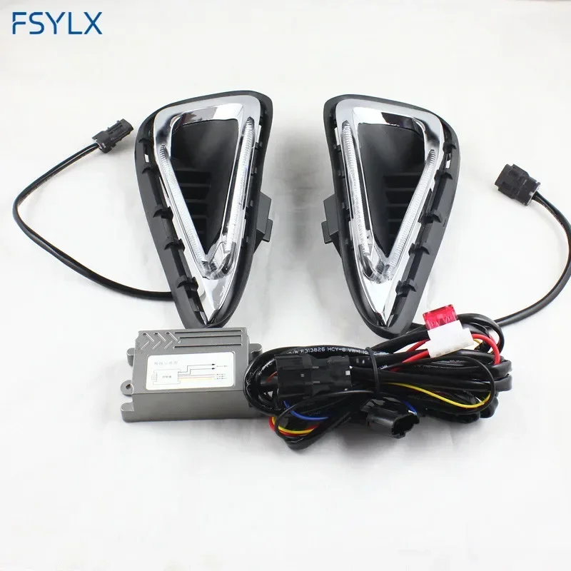 Para toyota camry 2014-2015 drl para toyota camry drl luz led drl nevoeiro lâmpadas estilo do carro cristal led luz de circulação diurna