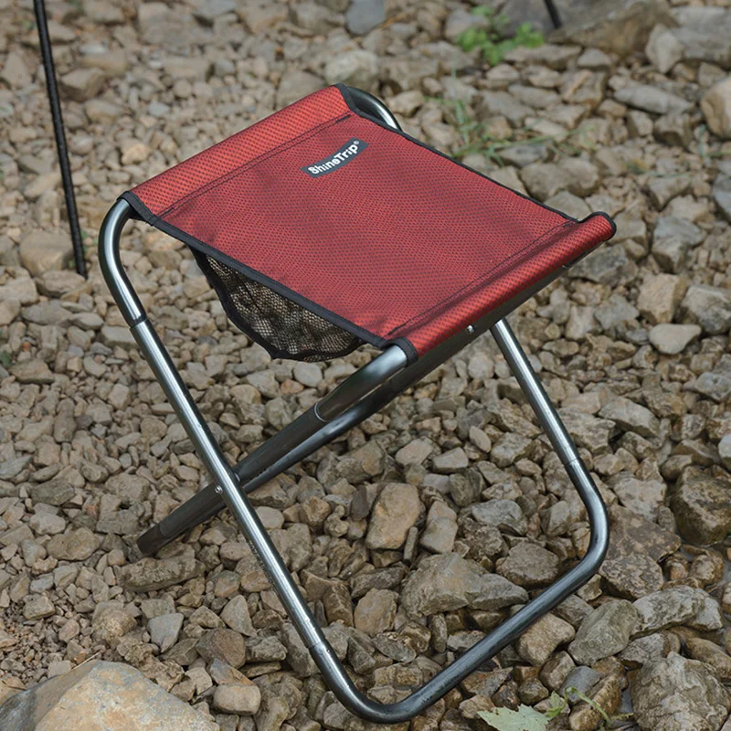 ShineTrip Camping Outdoor Portable Plus Large Aluminum Alloy Folding Stool Drawing Small Mazar Picnic Chair Portable Train Chair