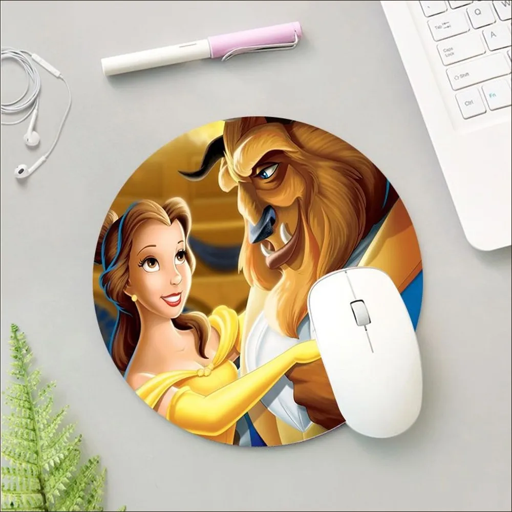 Disney Beauty Beast Mousepad Small Round Speed Version Game Computer Keyboard Office Table Mat PC Laptop Mouse mat Desktop Mat