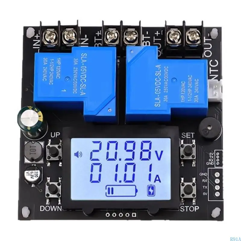 

R91A ЖК -напряжения мониторинга мониторинга Защита Плата DC10V 110V 30A Реле автоматического переключателя с разрезом для систем