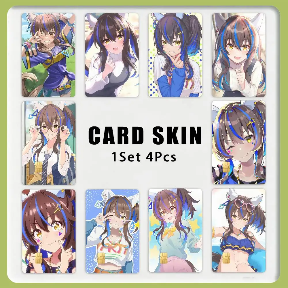 D-Daitaku Helios U-Umamusume 1Set 4Pcs Waterproof Card Skin Stickers for Credit Bus IC Cards