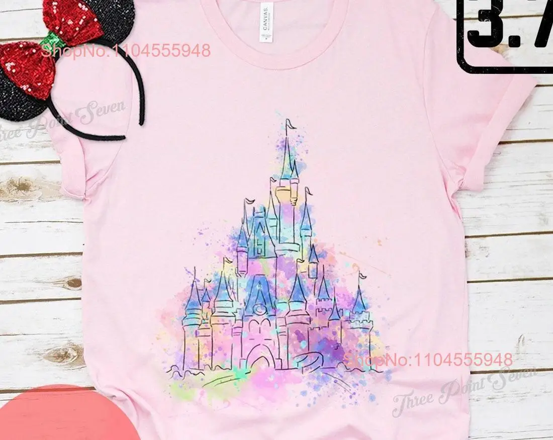 Watercolor Castle T Shirt Magic Kingdom E0279 long or short sleeves