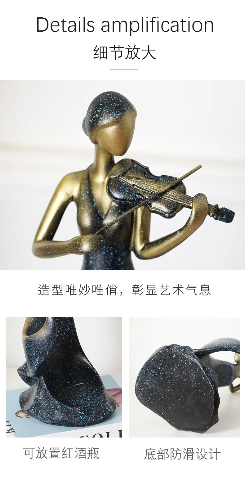 High-End Creative Wine Rack for Living Room Violin Ornament Home Entrance Wine Cabinet Decorations Dining Table TV Cabinet Arran