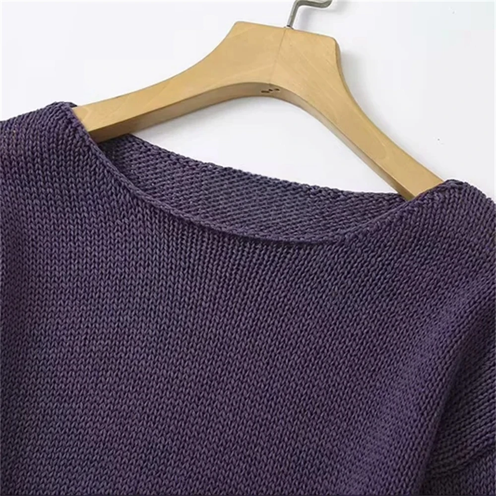 Cos Lris French style versatile loose round neck sweater 2024 women\'s long sleeved knitted sweater 05694615629