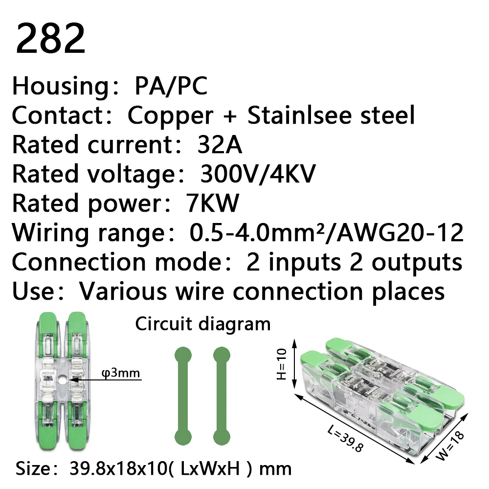 Mini Snelle Wire Cable Connectors Universele Compact Dirigent Lente Splicing Bedrading Connector Push-In Terminal Block 601 412