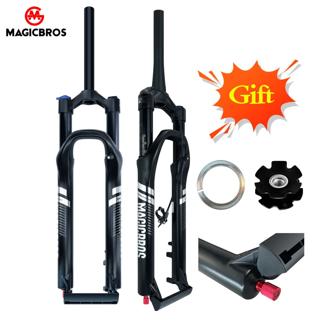 

MAGICBROS Bike Fork Rebound Adjustable MTB Air Front Suspension 26/27.5/29 Inch 140mm Travel Quick Release Mountain Bike Fork