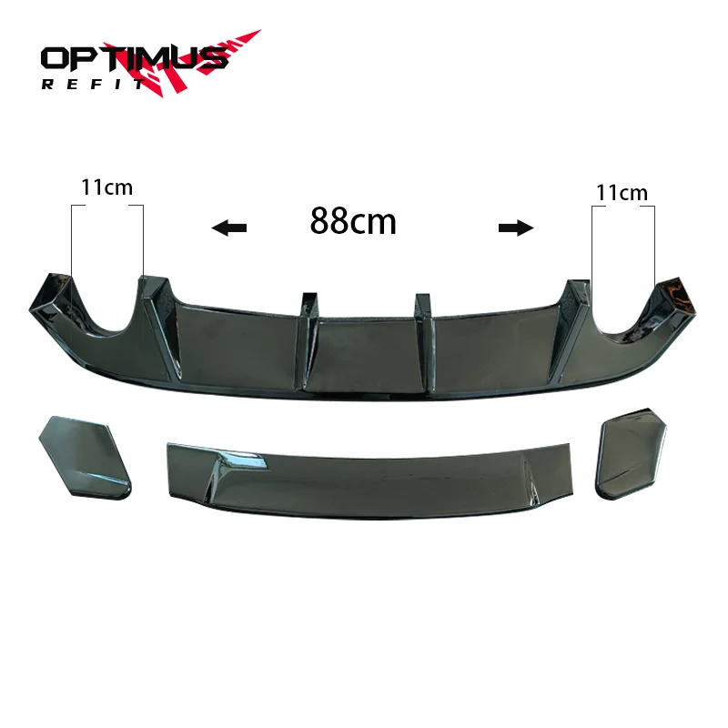 Voor Volkswagen Golf MK6 GTI 2008-2013 Diffuser Achter Glanzend Zwarte Auto Achter Lip Bumper Spoiler Plastic Splitter Body kit