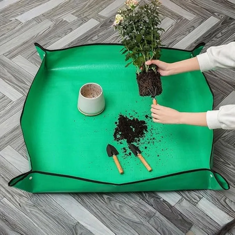 Tapete de Controle para Transplante de Plantas Internas, Impermeável, para Vasos de Suculentas, Bandeja Quadrada para Plantio, Tapete para Solo, Acessórios de Jardim Dobráveis
