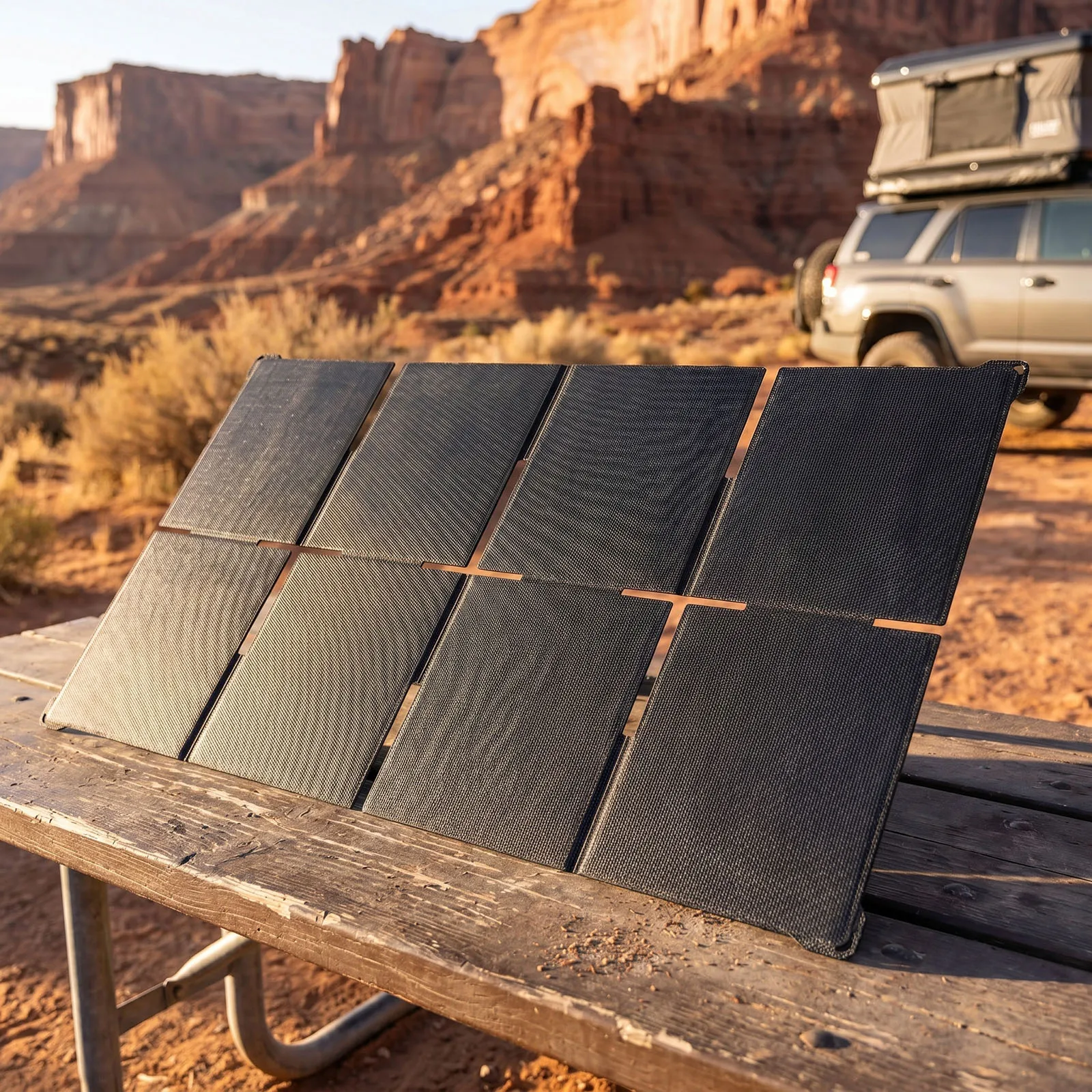 8Folds Sun-Powered Panels with USB-A and USB-C Ports Monocrystalline Silicon Solaring Chargers IPX6 Waterproof for Camping Light