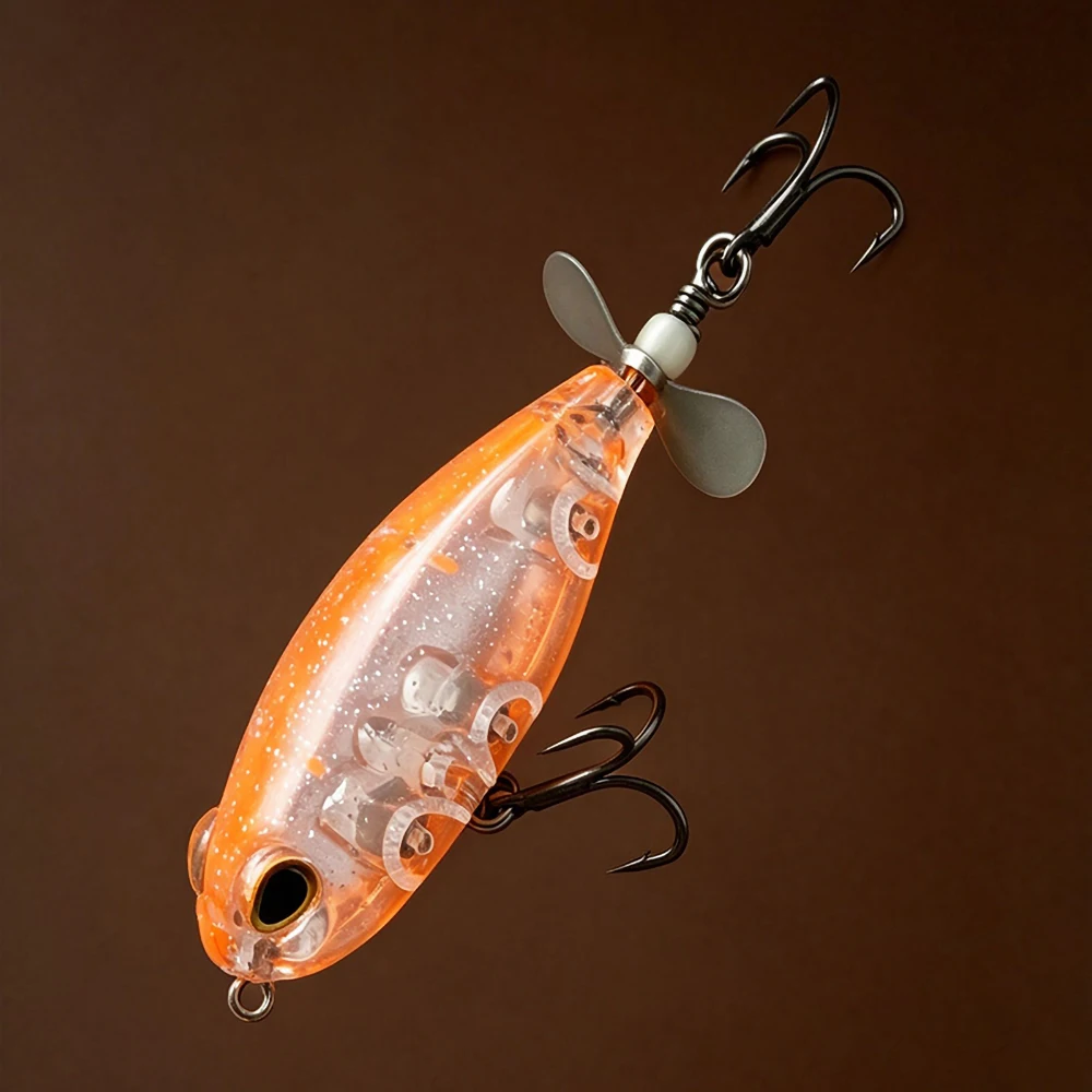 Isca de Pesca Testar 3g 5g 8g Artificial com Cauda Giratória Livre, Hélice de Superfície, Isca Tipo Lápis e Wobbler de Superfície para Peixe-Cão e Robalo