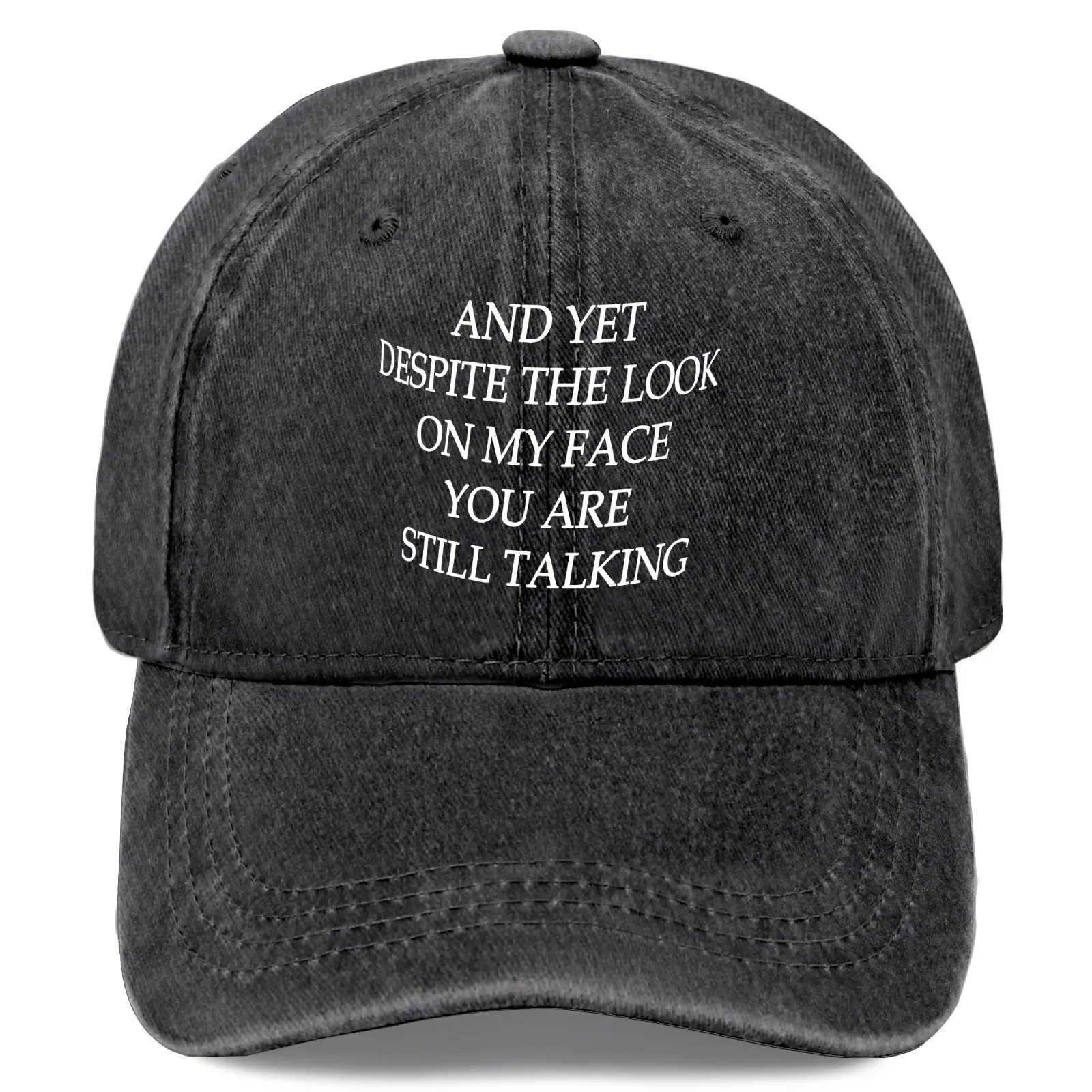 Vintage Washed Trucker Hat with Humorous Quote 