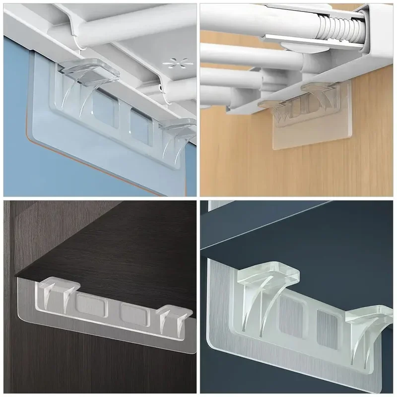 6/12pcs Lengthen Shelf Support Pegs Self Adhesive Punch Free Closet Cabinet Wardrobe Shelf Holder Rack