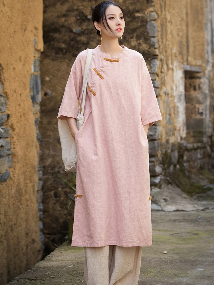 linen dress with puff sleeves Sunset Mosaic Mini Dress MULTIBLUE / L main image 1