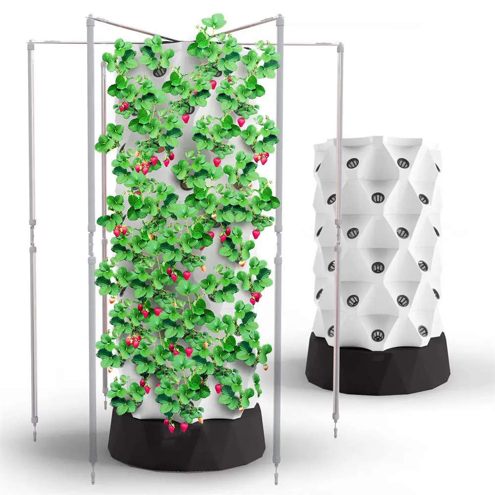 

2025Home Indoor Farming 80 Holes Vertical Irrigation Hydroponic Equipment Pineapple Hydroponic Aeroponic Towers for Greenhouse