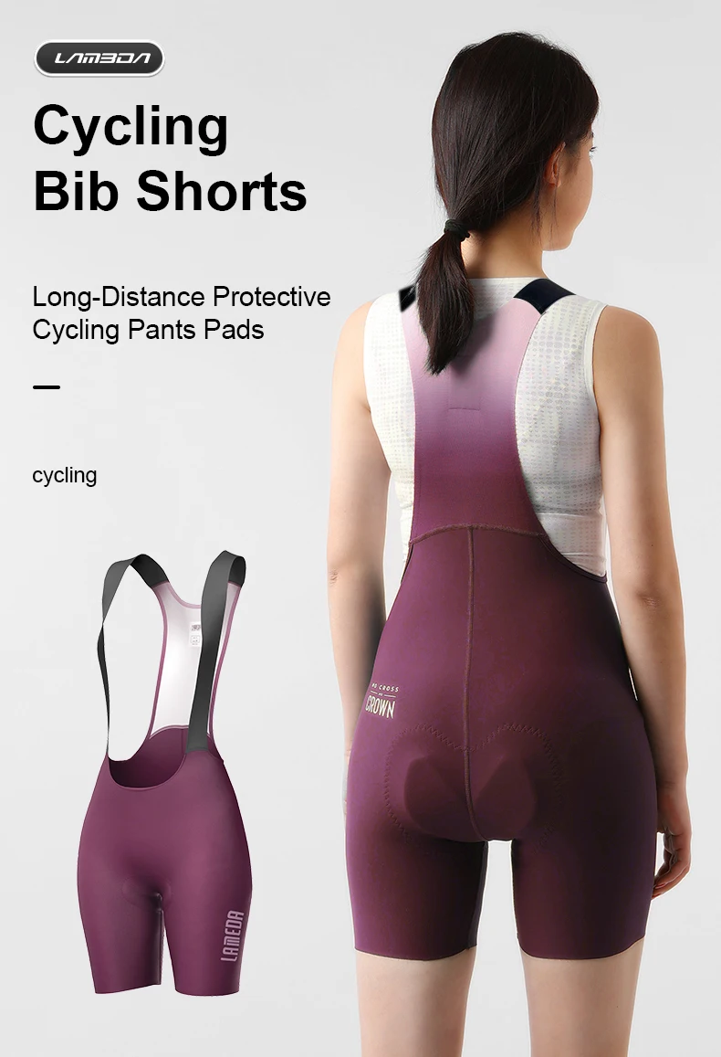 LAMEDA Pro Sommer-Radhose für Damen, Radsport-Trägerhose, 3D-Schwamm gepolstert, stoßdämpfend, Rennradhose, Radhose – Detail 1