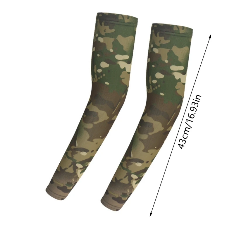 Arm Sleeves for Beach Getaways Cooling Sleeves with Camouflage Pattern Adult Teen Stretchy Cycling Long Cooling Sleeves