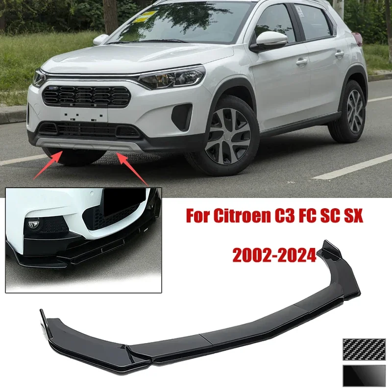 5pcs Front Bumper Shovel For Citroen C3 FC SC SX 2002-2024 Spoiler Front Bumper Deflector Anti Scratch Protection Device