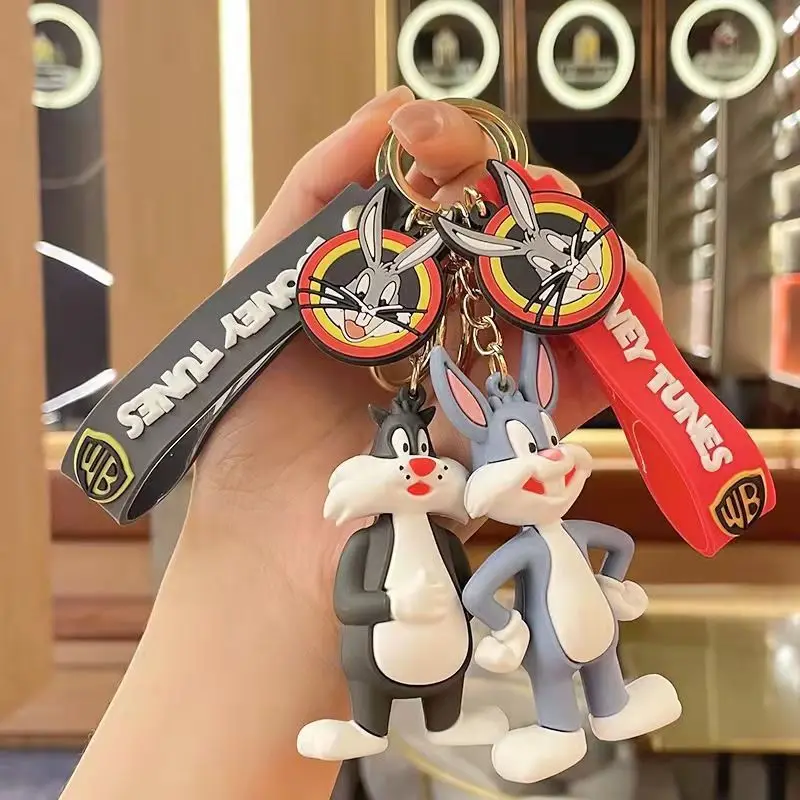 Nuevo y Popular Llavero de Juguetes de Looney Tunes, Bonitos Personajes de Bugs y Tweety, Colgante de Dibujos Animados, Colgante de Moda para Bolsos, Pequeño Regalo, Regalo de Cumpleaños