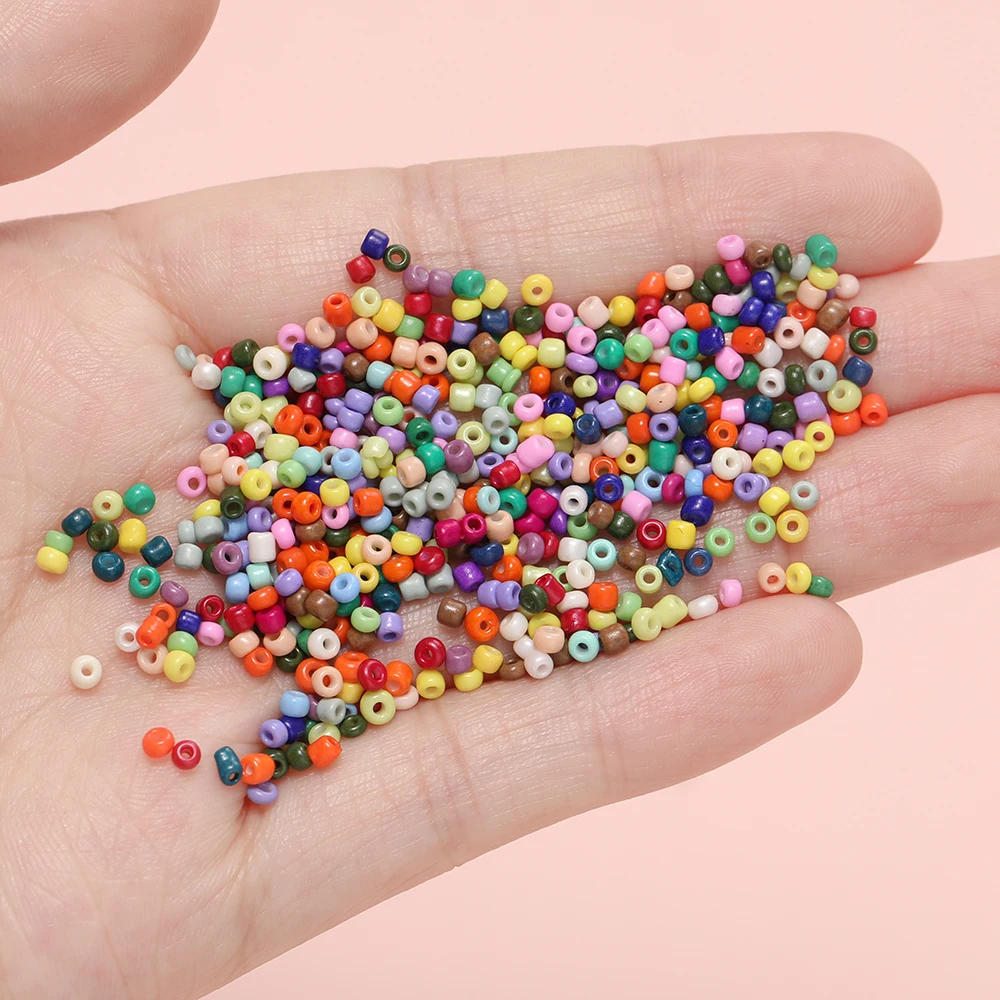 Mini perles en verre de 2mm, 1000 pièces/lot, pour bricolage, boucles d'oreilles, breloques, artisanat, bijoux, accessoires