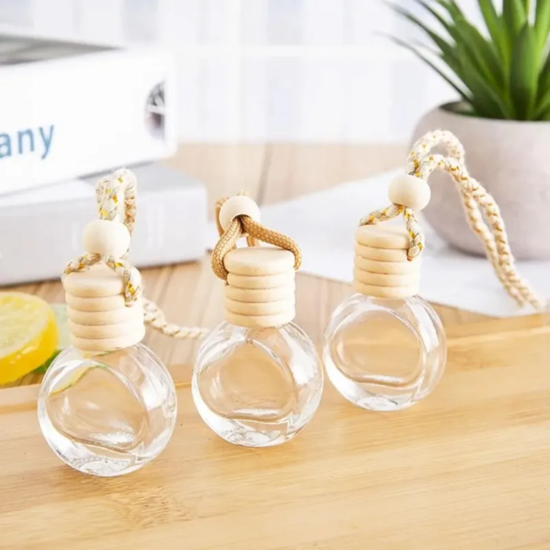 1pc Car Fragrance Pendant Bottle, Diffuser Of, Decoration Automotive Aromatherapy, Glass