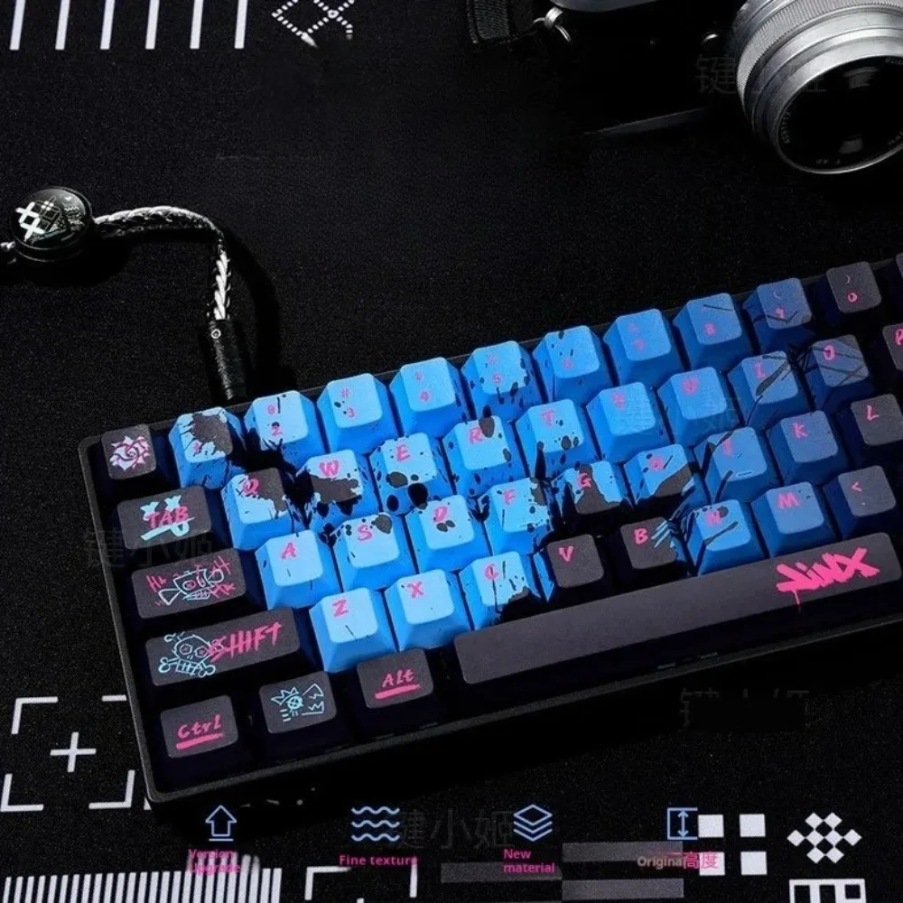

Тема Jinx, колпачок для ключей 60/84/98/108, 137 клавиш, Pbt, вишневый профиль, термосублимационная индивидуальная крышка для ключей, аксессуары для клавиатуры, подарок