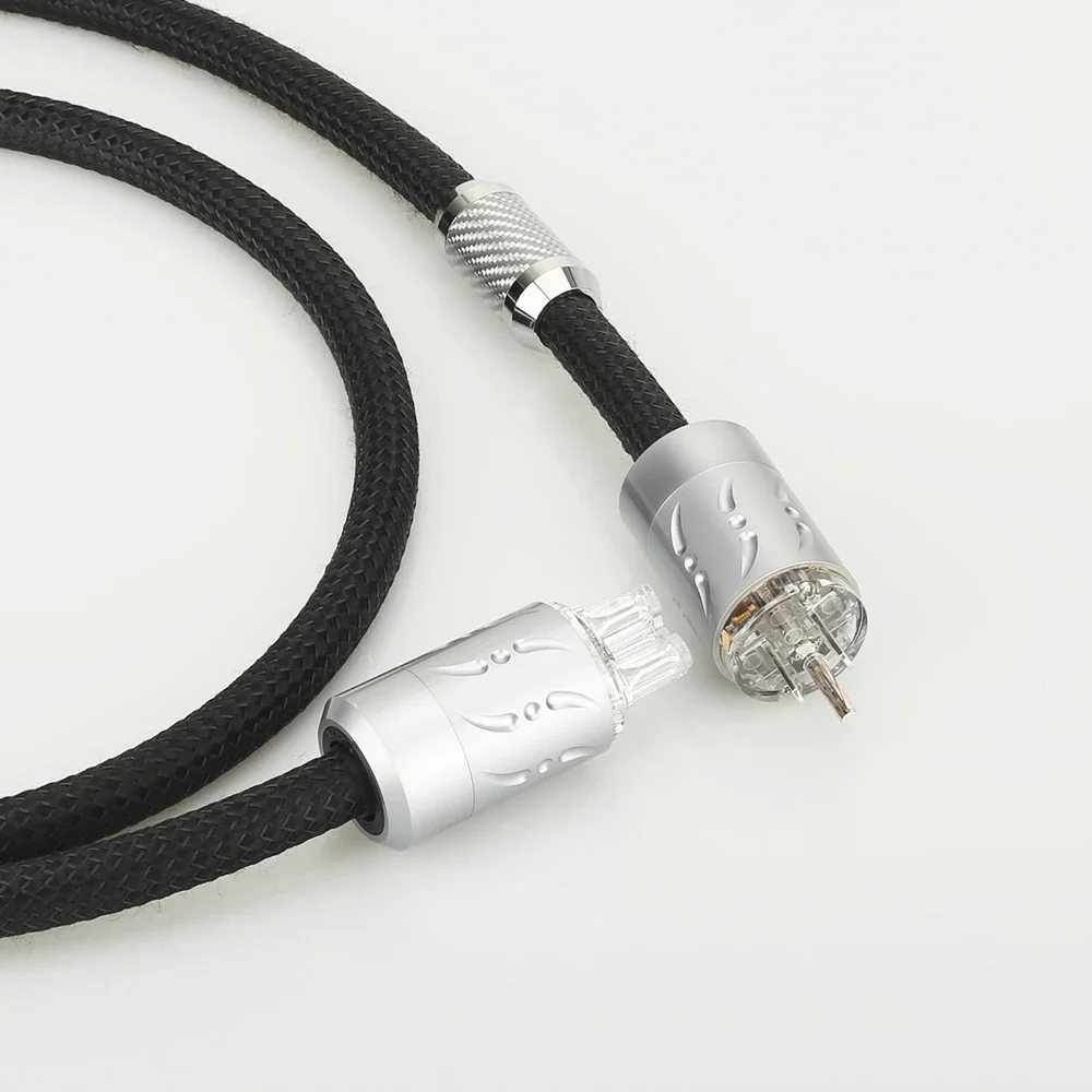 Cable de alimentación VIBORG VP1501 EE. UU./UE, 16 Uds., cable de alimentación de CA para audiófilos de cobre multplex con enchufe estándar UE/EE. UU. chapado en rodio