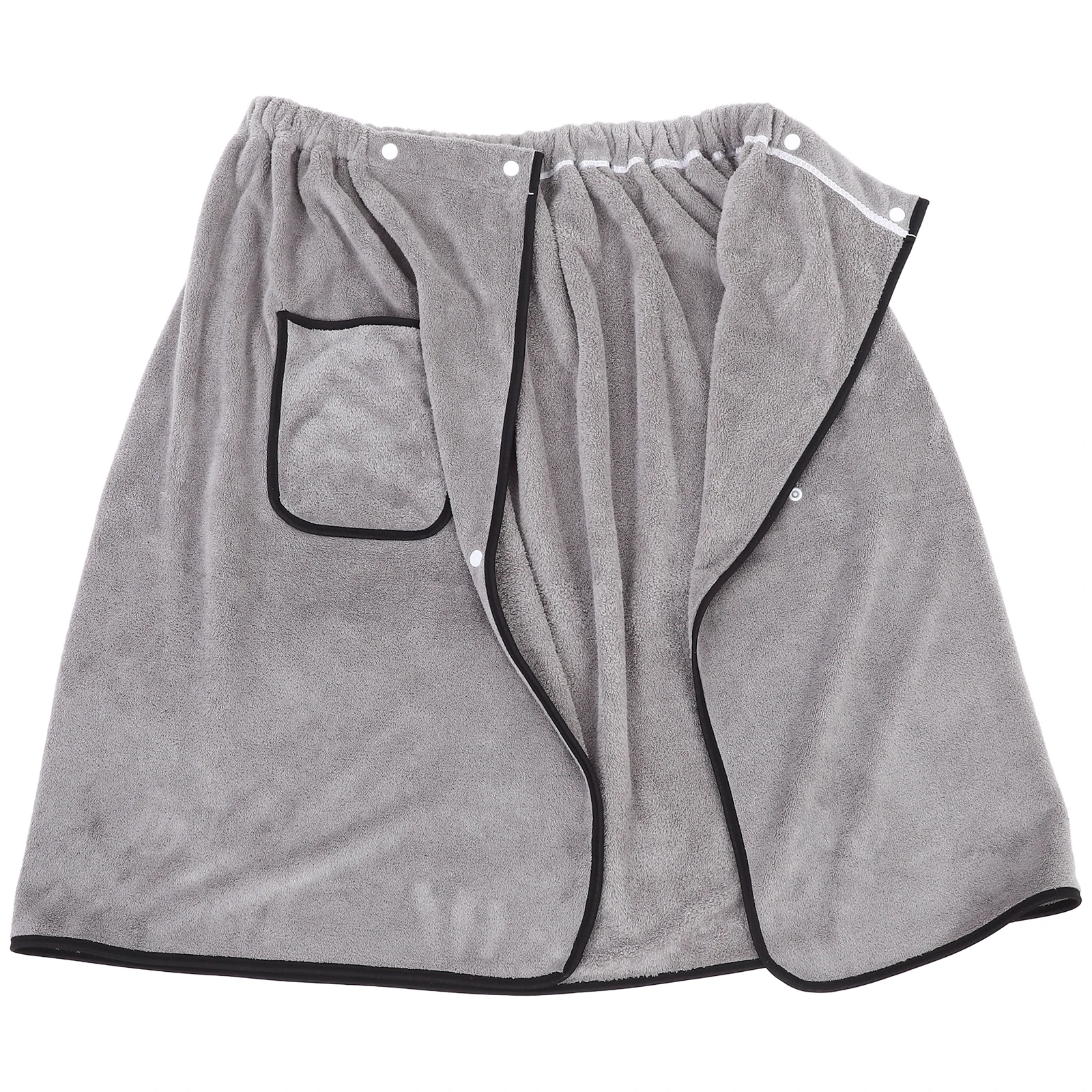 

Men Bath Towel Soft Coral Fleece Thicken Adjustable Snap Button Large Wrap Quick Dry Versatile Use Beach Sauna