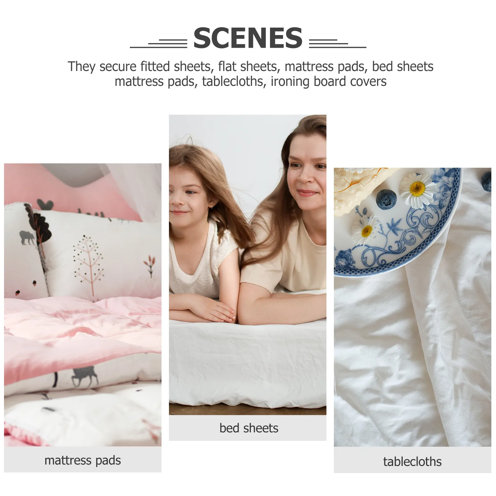 

4pcs Adjustable Bed Sheet Clip Fixator Mattress Holder Secure Fitted Flat Sheets Tablecloths No More Slipping Holds