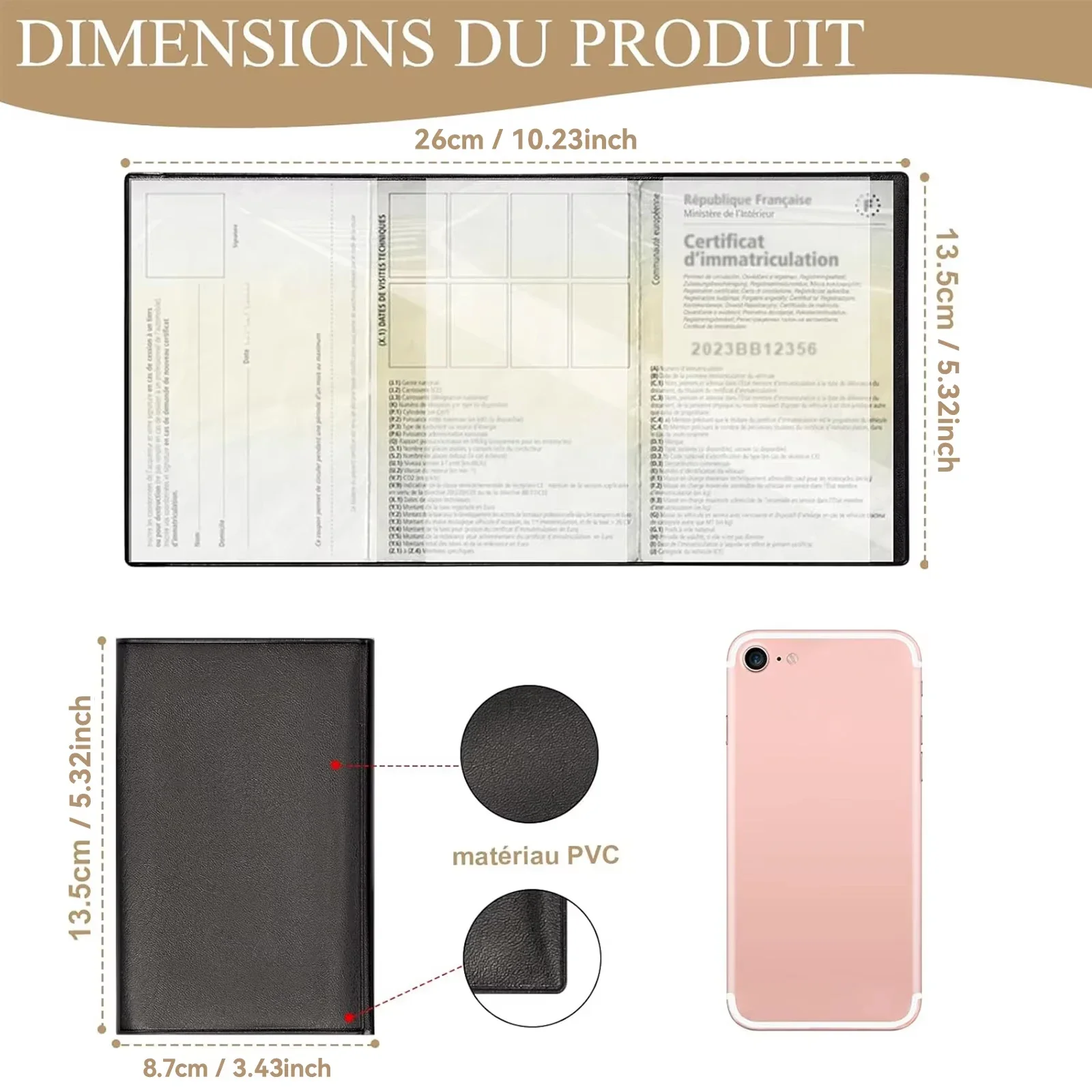 حزمة الجيب والتسجيل غطاء الحماية التأمين - الحقيبة البلاستيكية الشفافة لوثائق السيارات والدراجات النارية (1/2، أسود) #3