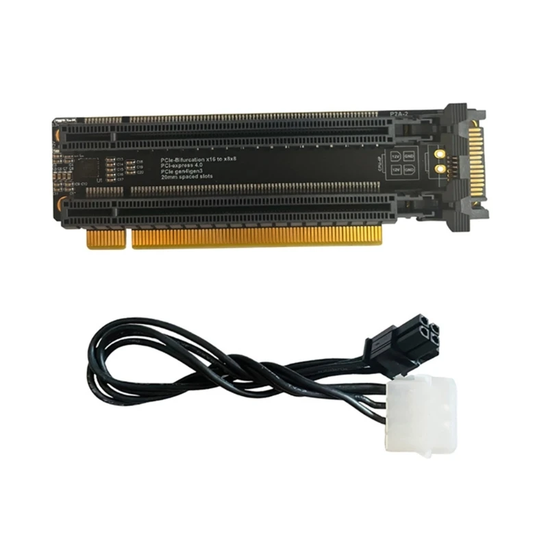 PCIe-Bifurcation x16 to X8X8 4P Power Supply Gen4 Split Card Splitter Card