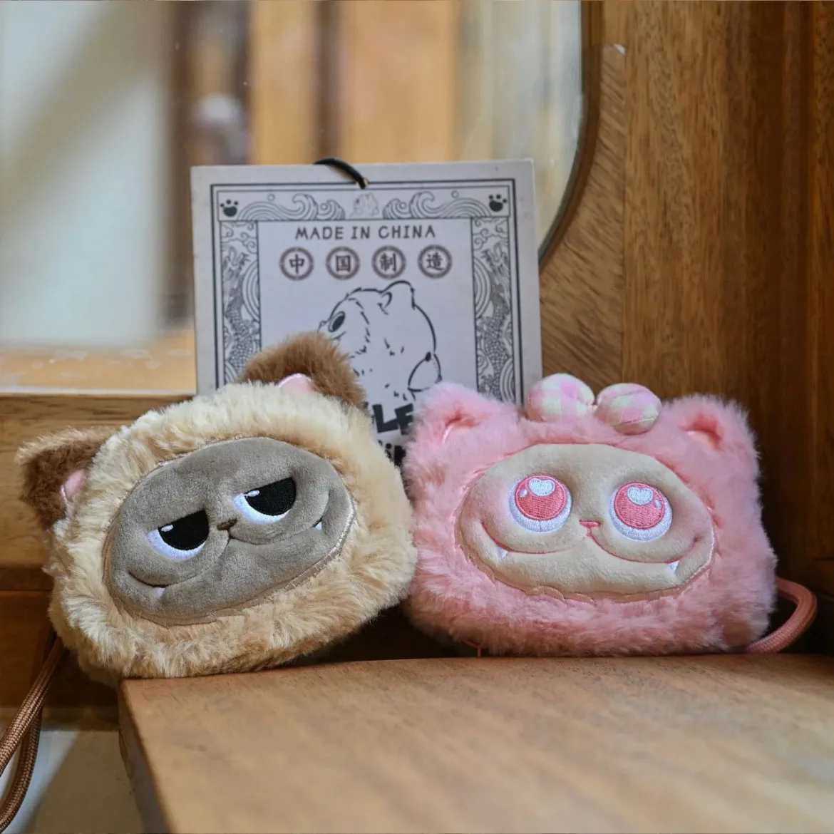

Funcinating Giggle Utopia Multi-function Wallet Double-sided Plush Coin Purse Cute Pendant Toy