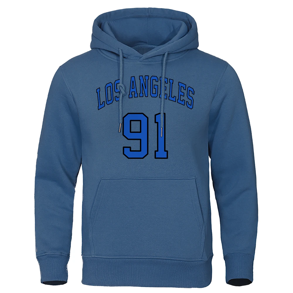 Los Angeles 91 Usa City Letter Print Hoodies Mens Hip Hop Loose Sweatshirt Oversized Fashion Clothes Casual Pullover Hoodies