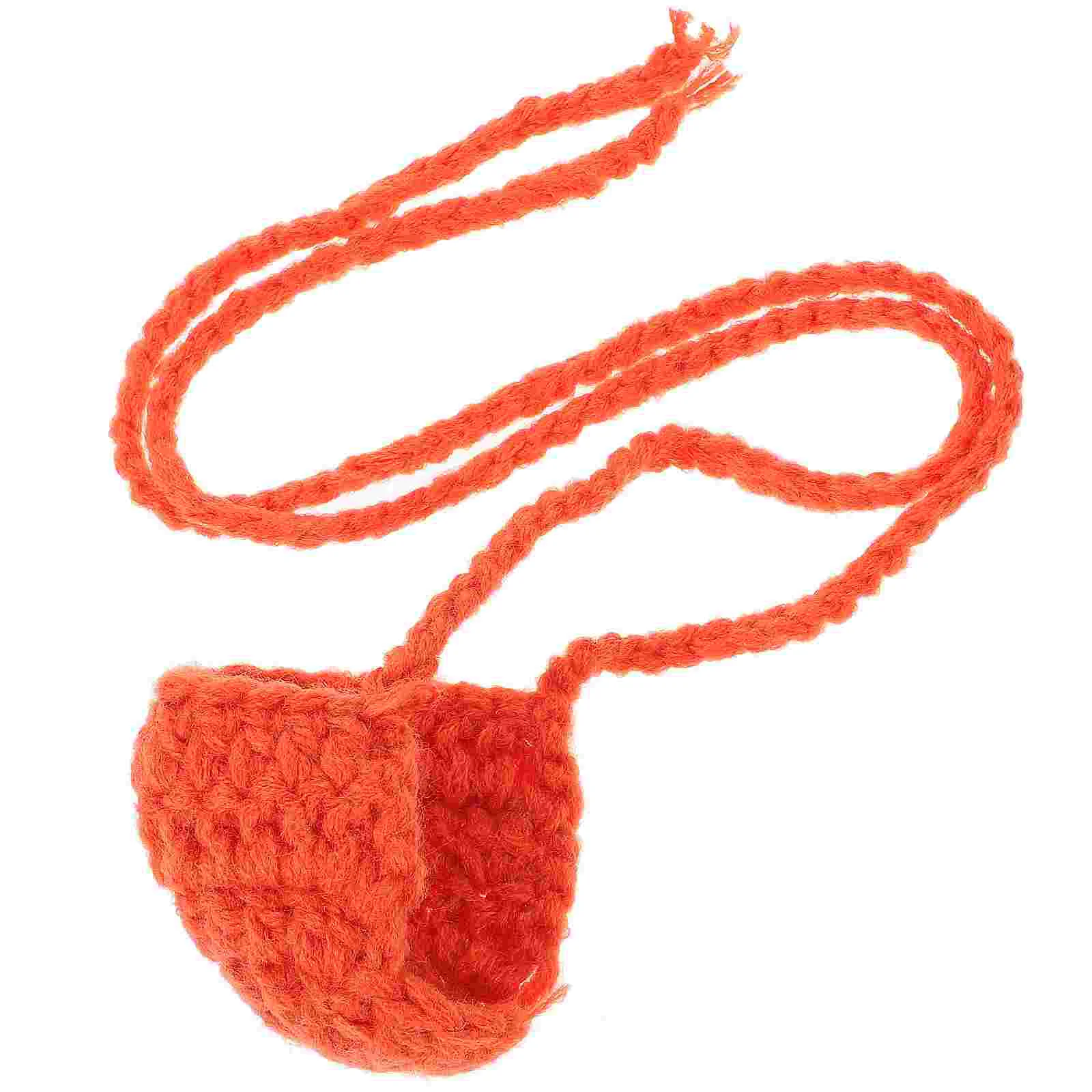 

Ski Mask Nose Antifreeze Breathable Crochet Wool Weaving Warmer Nasal Orange Child