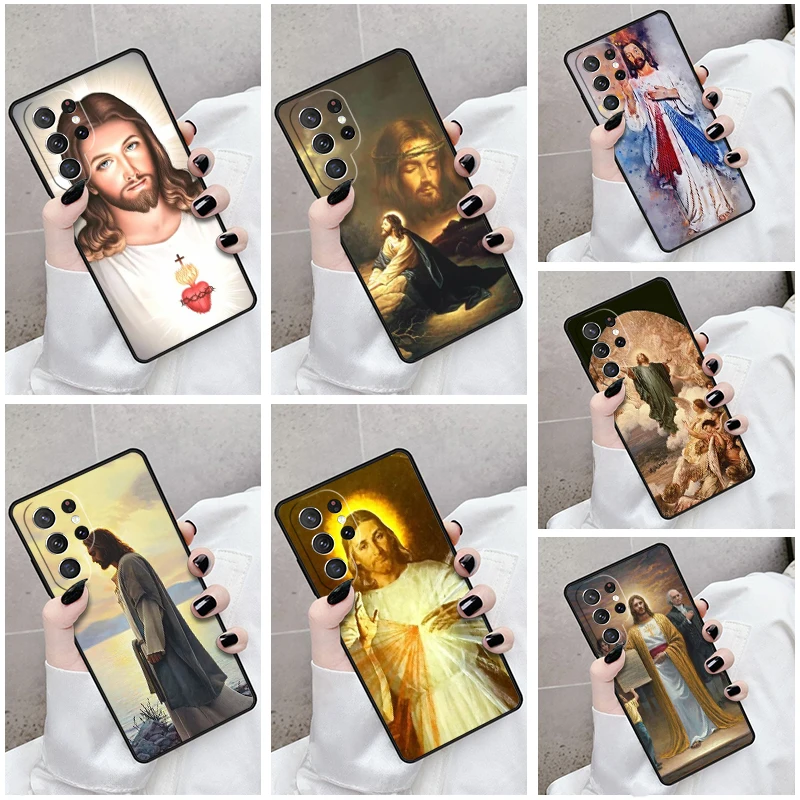 Phone Case For Samsung Galaxy S24 S23 S21fe S22 Ultra Plus Note 10 20 S8 S9 S10 Cover Divine Mercy Jesus