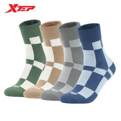 Xtep Sports Socks Men Women Breathable Basketball Soccer Long Socks Outdoor Running Trekking Stockings (2 Pairs) 877337560043