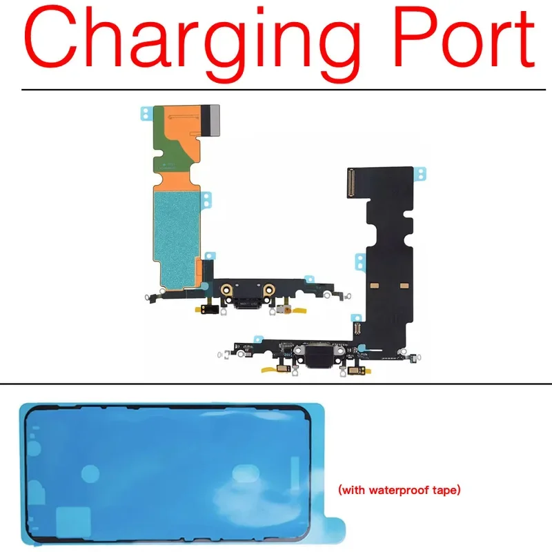 

Док-станция с портом зарядки для iPhone 7, 7P, 8 Plus X, USB-разъем с гибким кабелем микрофона, водонепроницаемая наклейка