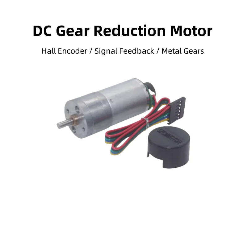 JGA25 - 370 Gear Reduction Motor, 6V/12V/24V, for Smart Cars And Robots, With Hall Speed - Measuring Encoder