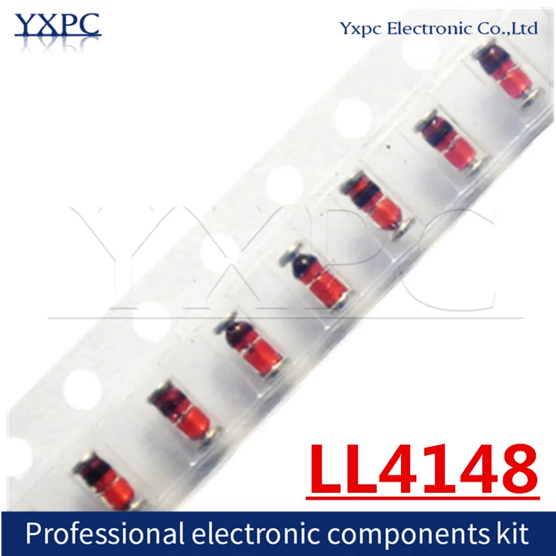 100PCS LL4148 LL-34 SMD 1N4148 IN4148 1206-Alta velocidade de comutação