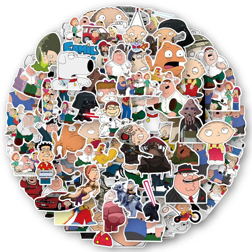 10/30/50/100pcs Funny Comedy Anime Family Guy Stickers Kids Sticker Toy Phone Case Water Bottle Suitcase Cartoon Graffiti Decals