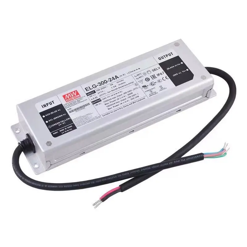 

MEAN WELL ELG-300-24A 24V 12.5A 300W Waterproof LED Lighting Transformer AC-DC Constant Voltage Power Supply Outdoor LED Driver