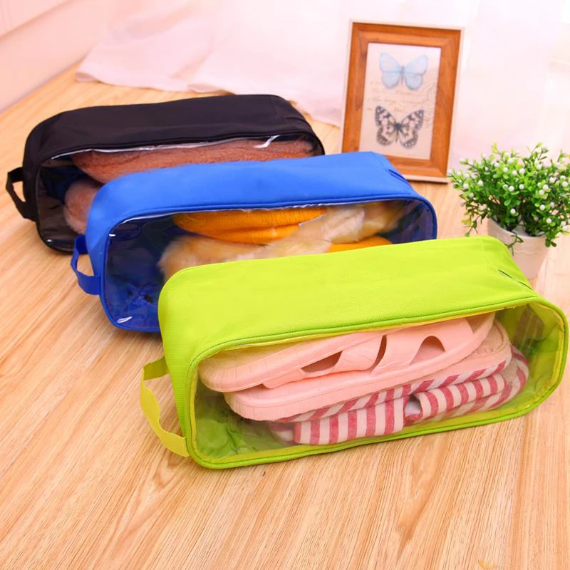 Portable Waterproof Travel Shoes Bag Breathable Organizer Gym Training Yoga Basketball Football Shoes Transparent Storage Bag